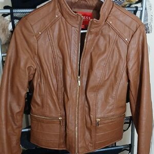 Guess Women's Tan Leather Jacket